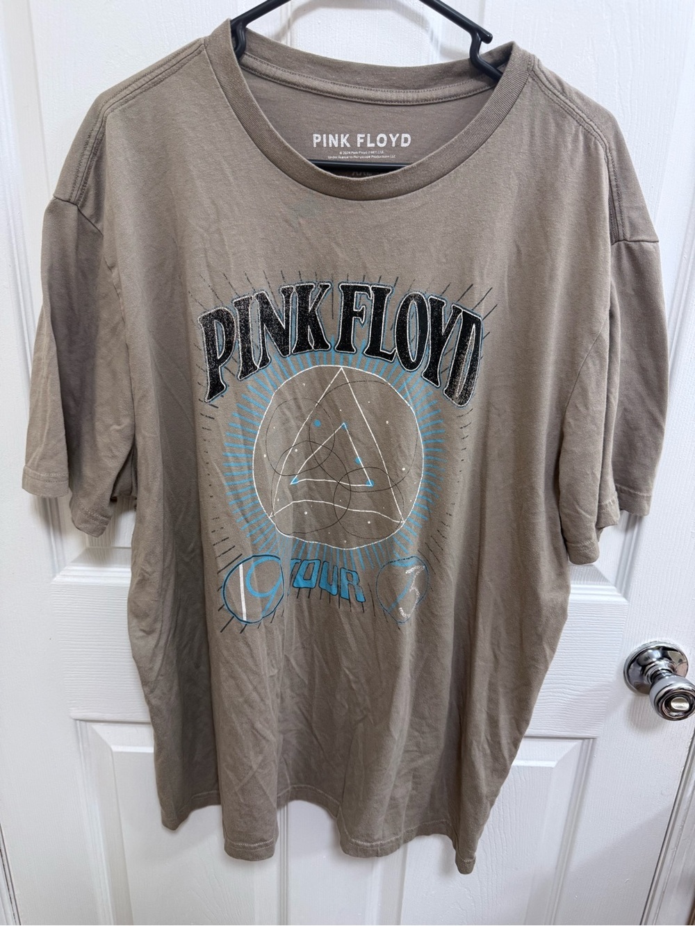Pink Floyd Taupe Crewneck Tee with White Print
